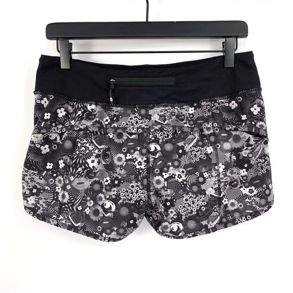 LULULEMON Speed Short (SeaWheeze) Counter Culture White Black / Black 6 - Picture 3 of 5
